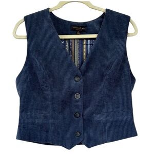 Corduroy Navy Blue Vest by Express